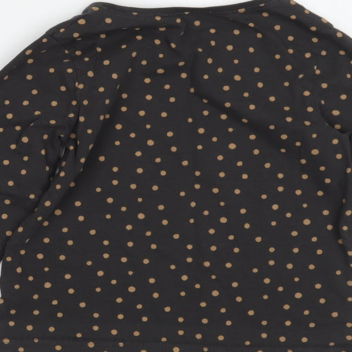 NEXT Girls Brown Polka Dot  Basic T-Shirt Size 5-6 Years