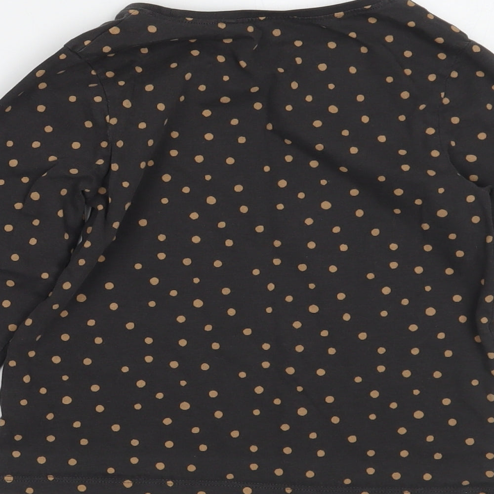 NEXT Girls Brown Polka Dot  Basic T-Shirt Size 5-6 Years