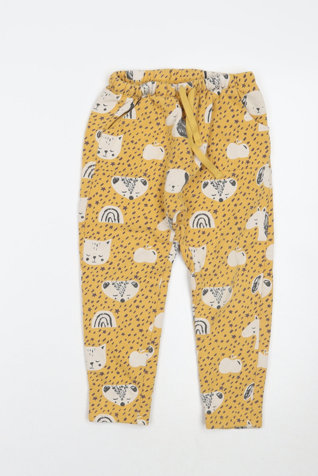 NEXT Girls Yellow Polka Dot  Sweatpants Trousers Size 5-6 Years