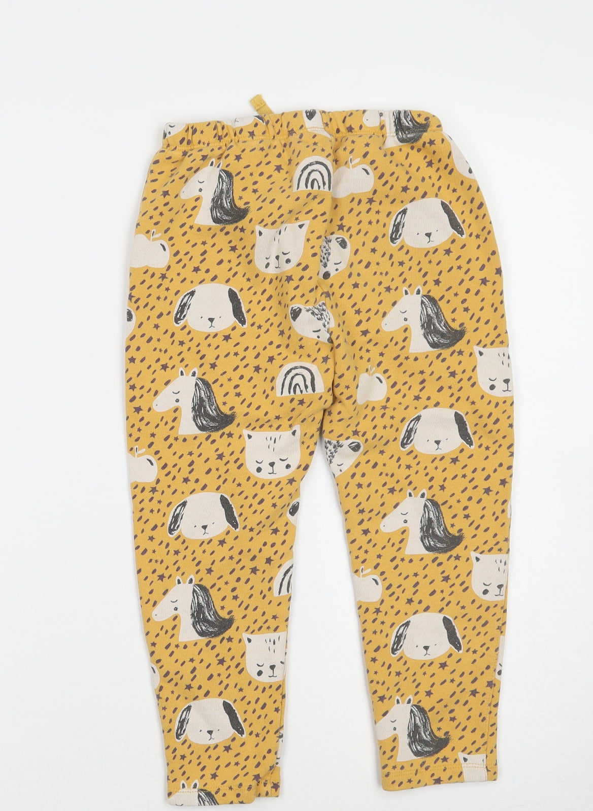 NEXT Girls Yellow Polka Dot  Sweatpants Trousers Size 5-6 Years