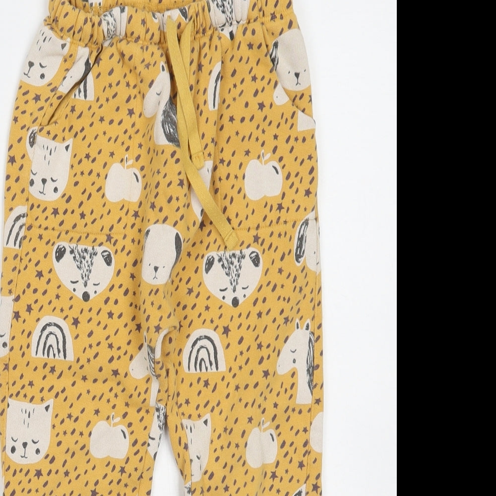 NEXT Girls Yellow Polka Dot  Sweatpants Trousers Size 5-6 Years