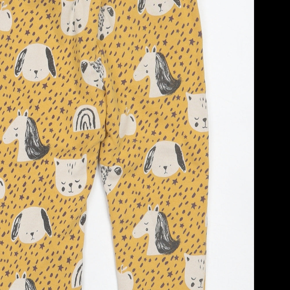NEXT Girls Yellow Polka Dot  Sweatpants Trousers Size 5-6 Years