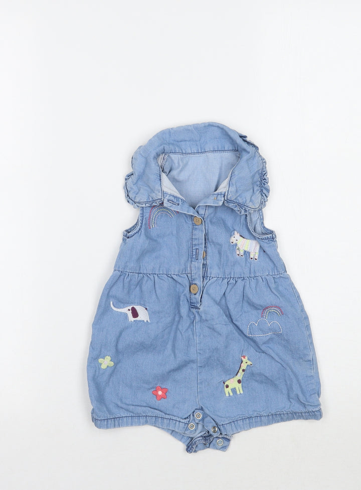 Nutmeg Girls Blue   Romper One-Piece Size 9-12 Months