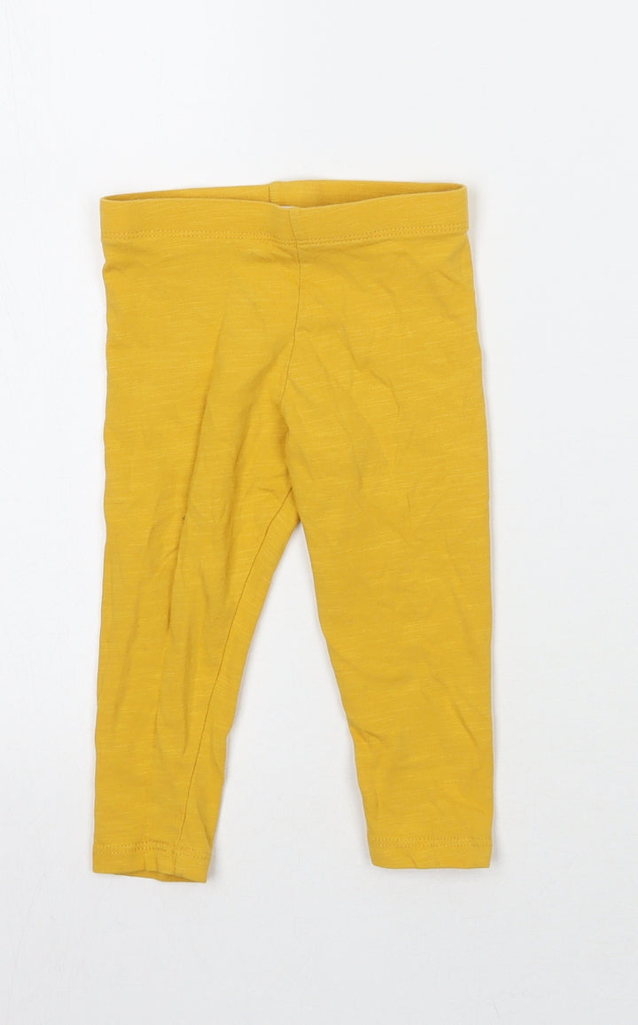 F&F Girls Yellow   Capri Leggings Size 9 Months
