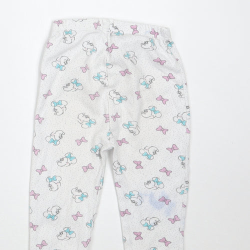George Girls White Polka Dot  Sweatpants Trousers Size 18 Months