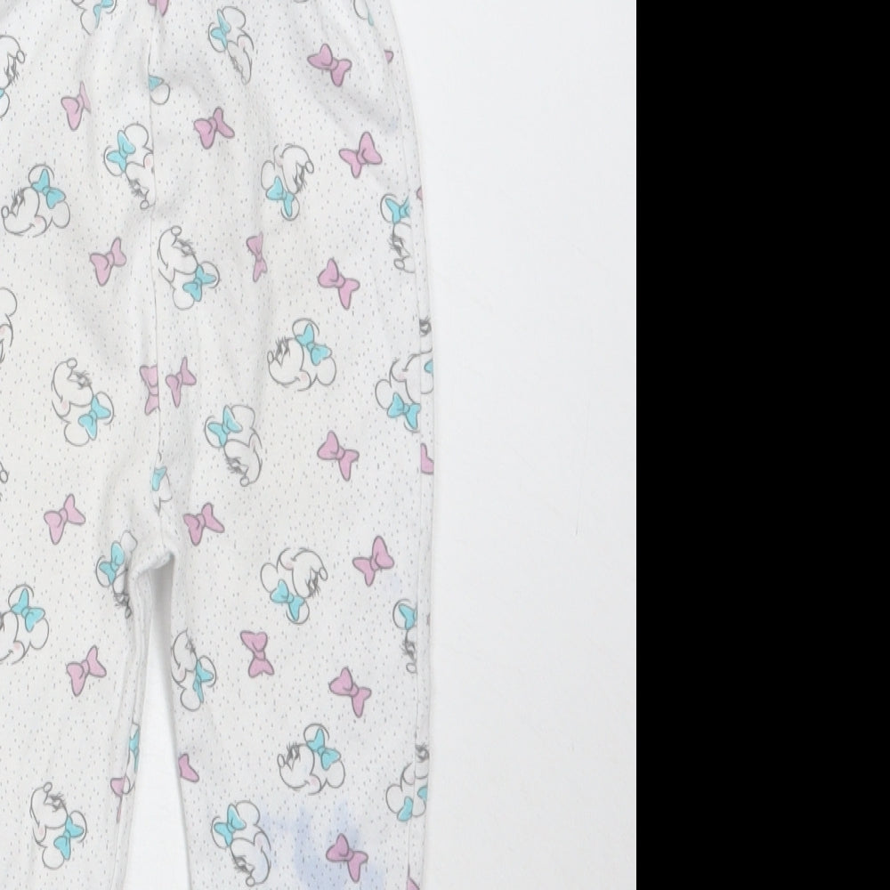 George Girls White Polka Dot  Sweatpants Trousers Size 18 Months