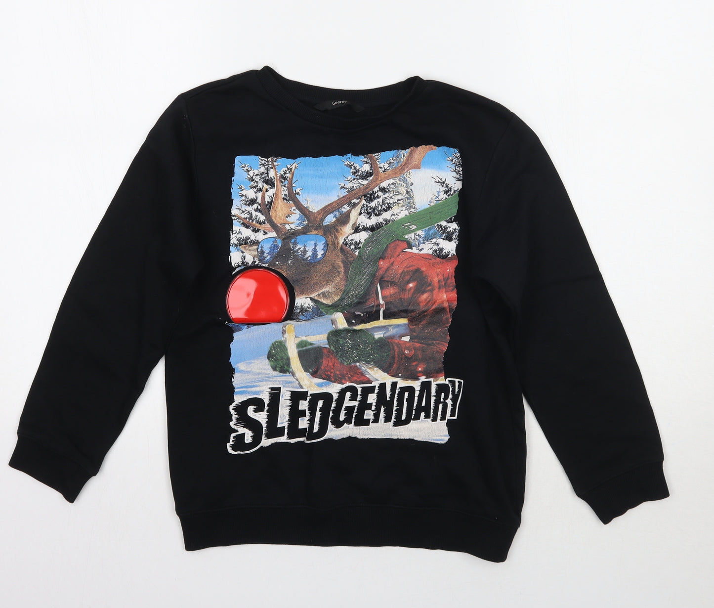 George Boys Black   Pullover Jumper Size 9-10 Years