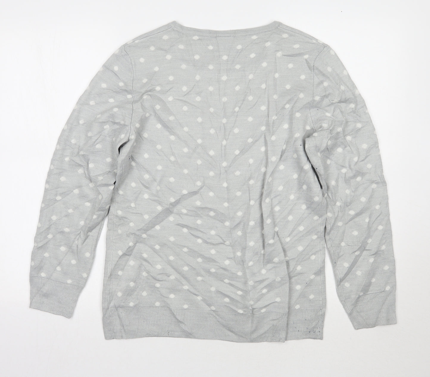 Preworn Womens Grey Polka Dot  Pullover Jumper Size 14