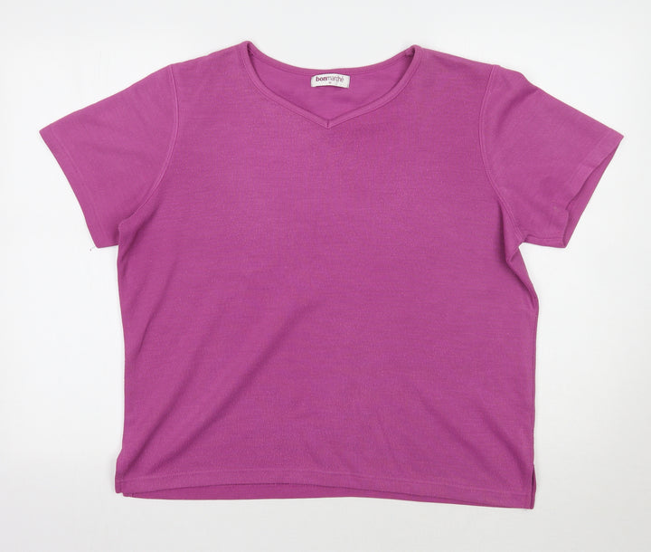 Bonmarché Womens Pink Basic T-Shirt Size M