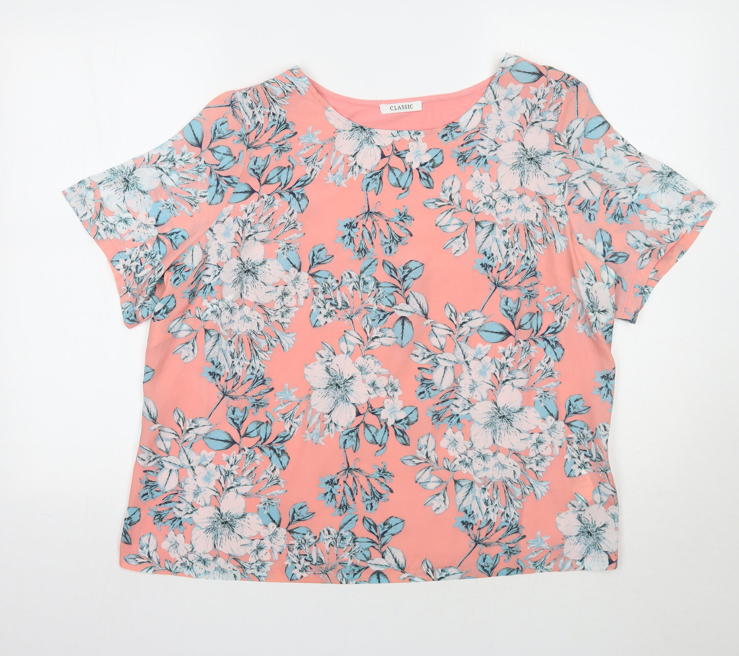Marks and Spencer Womens Pink Floral  Basic Blouse Size 18