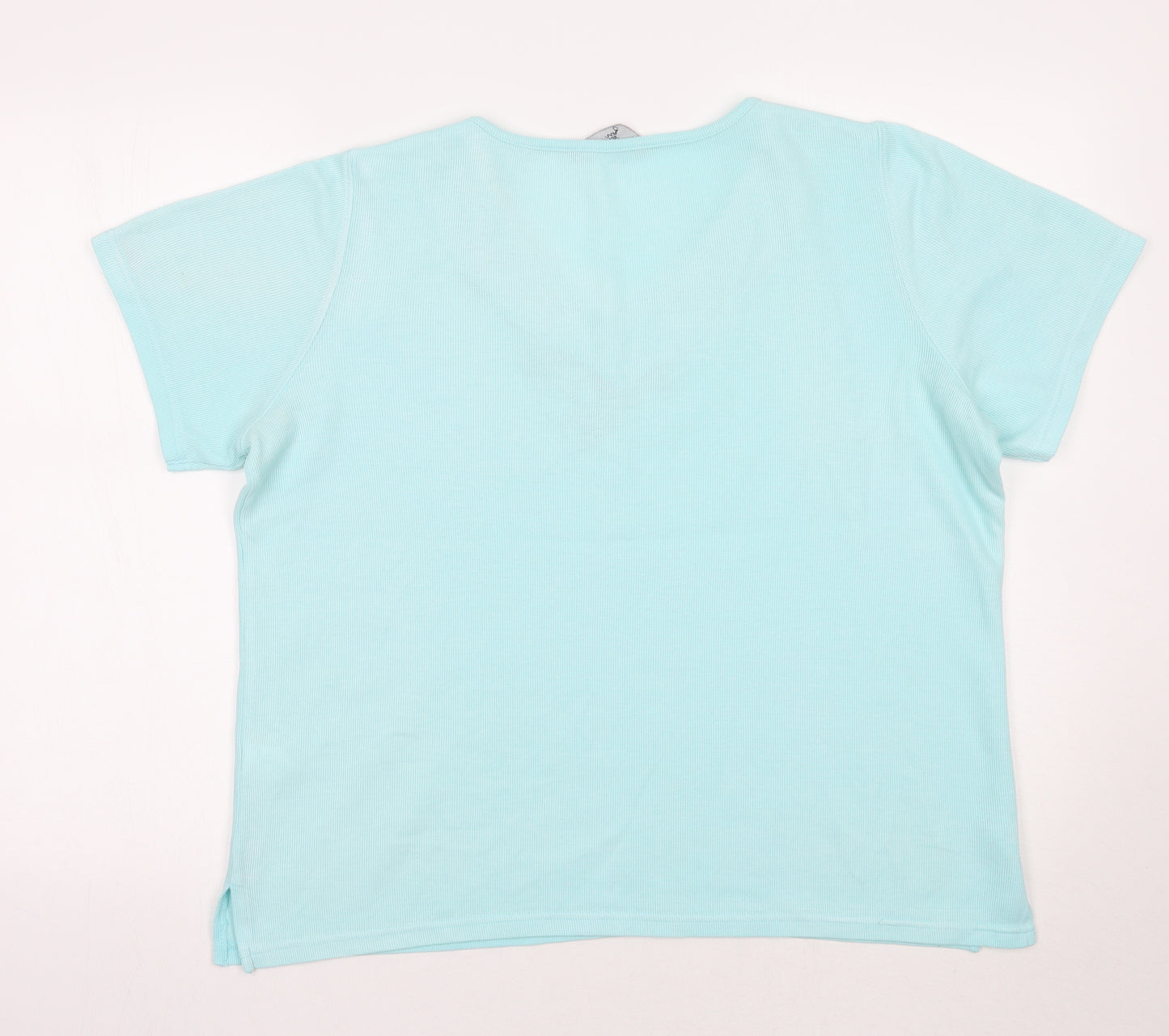 BM Womens Green Floral  Basic T-Shirt Size M