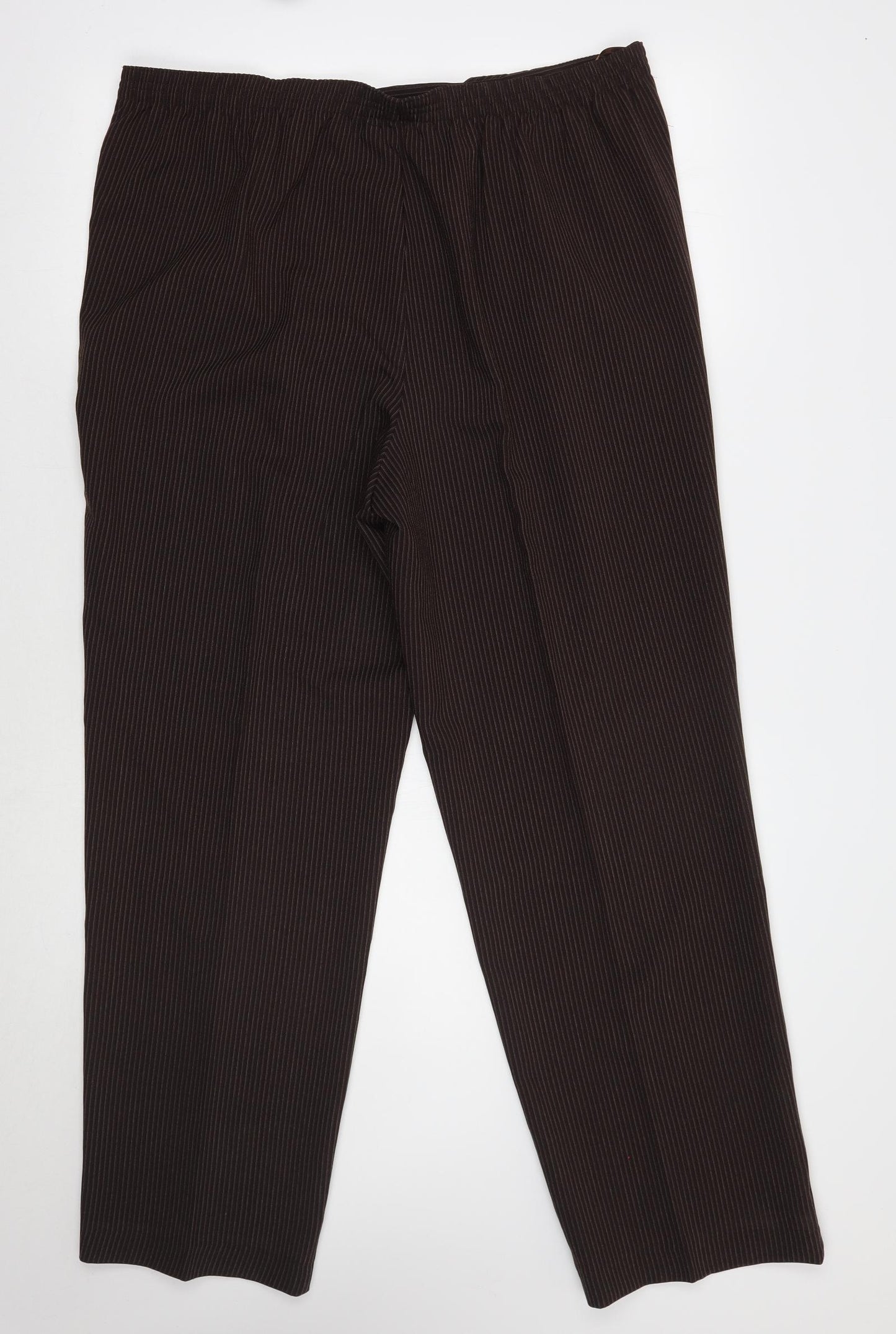BM Womens Brown Striped  Trousers  Size 16 L30 in