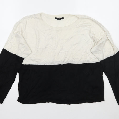 H&M Womens White   Pullover Jumper Size S