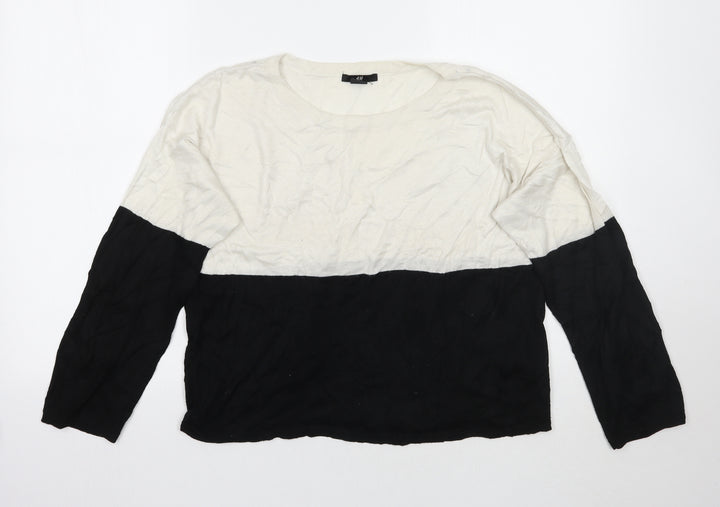 H&M Womens White Pullover Jumper Size S