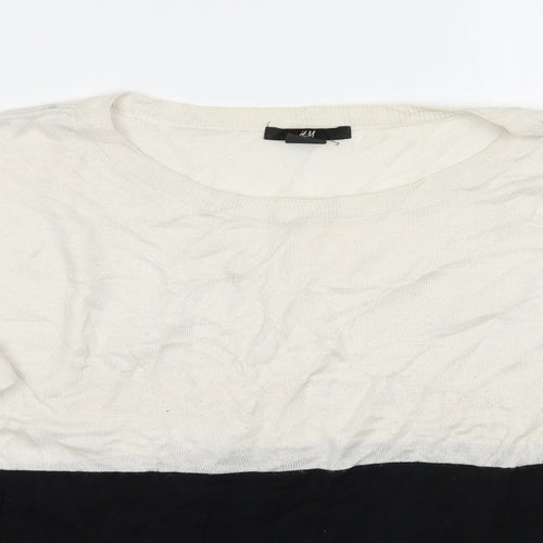 H&M Womens White   Pullover Jumper Size S