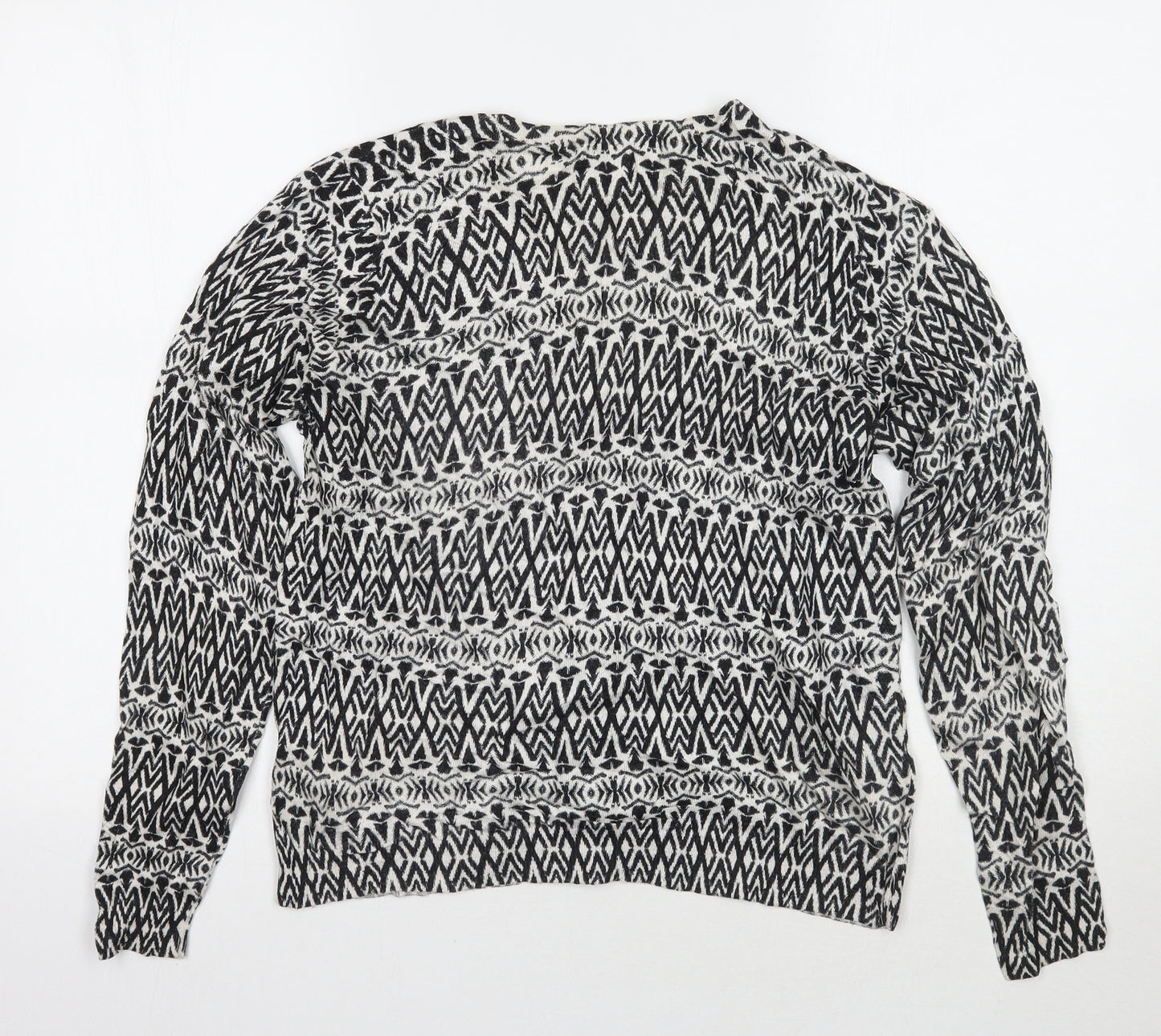 Marks and Spencer Womens White Animal Print  Cardigan Jumper Size 14