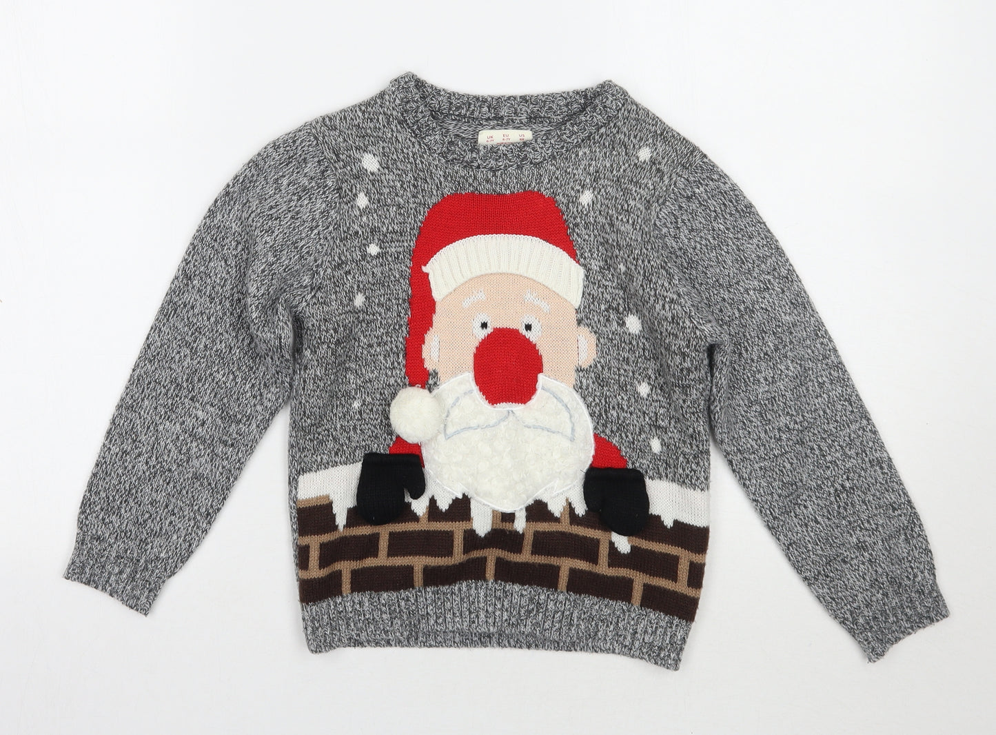 F&F Boys Grey   Pullover Jumper Size 6-7 Years  - Christmas
