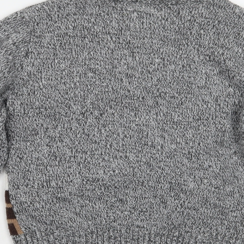 F&F Boys Grey   Pullover Jumper Size 6-7 Years  - Christmas