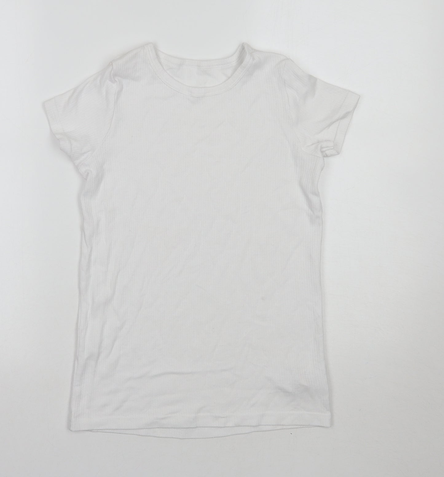 Primark Girls White   Basic T-Shirt Size 12 Years