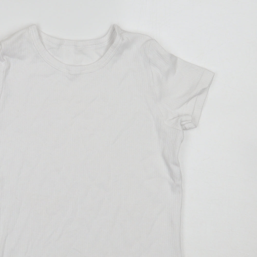 Primark Girls White   Basic T-Shirt Size 12 Years