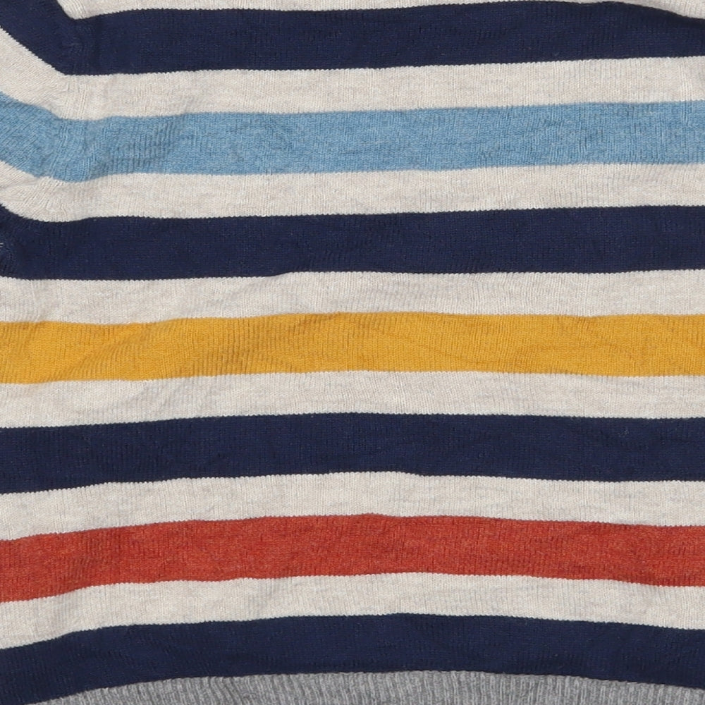 H&M Boys Grey Striped  Pullover Jumper Size 5 Years