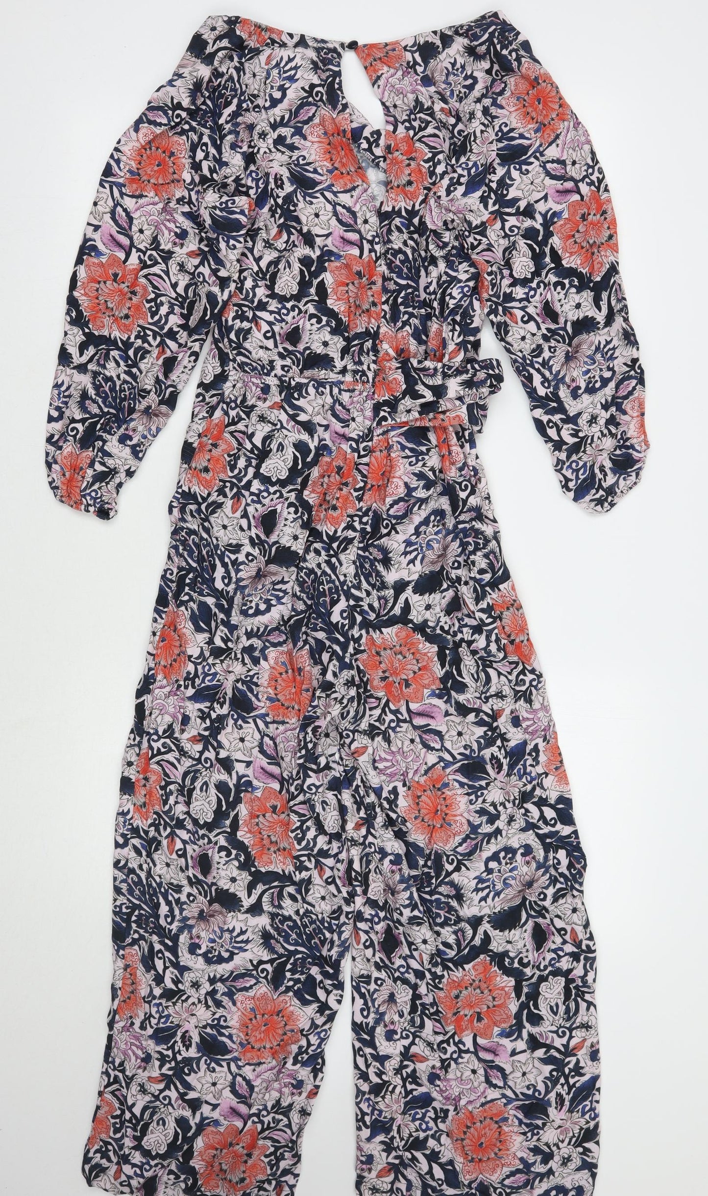 NINE Womens Blue Floral  Jumpsuit One-Piece Size 8
