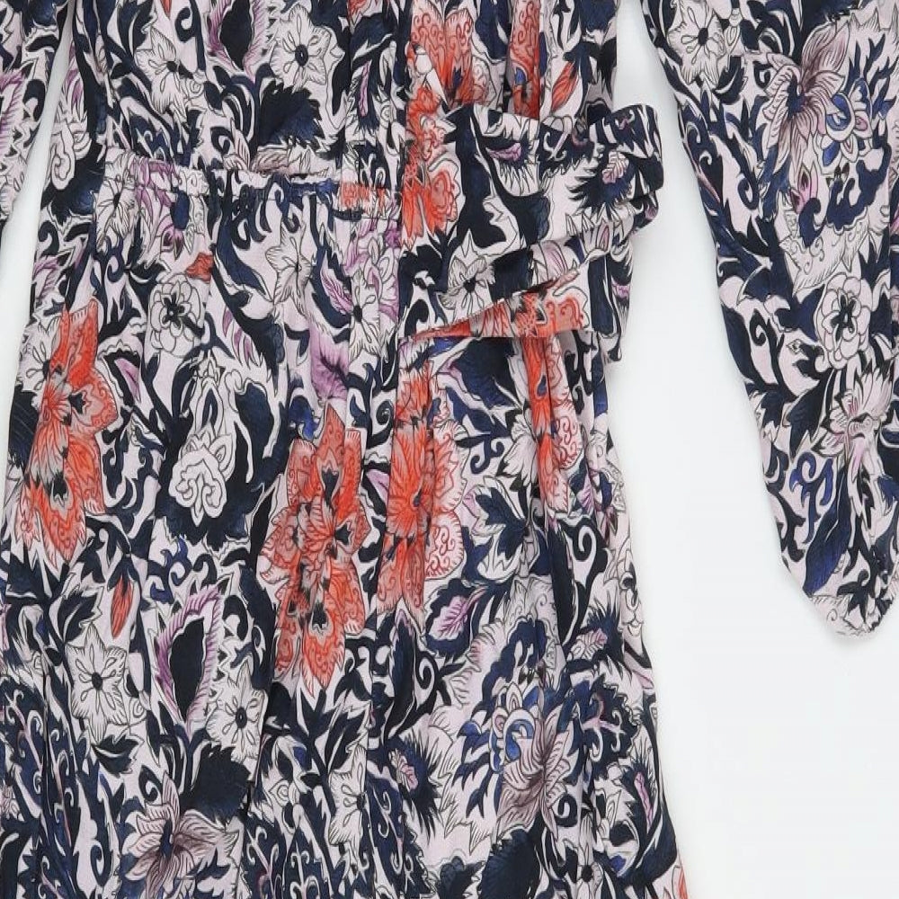 NINE Womens Blue Floral  Jumpsuit One-Piece Size 8