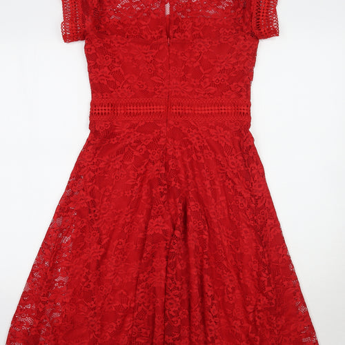NEXT Womens Red Floral  A-Line  Size 10