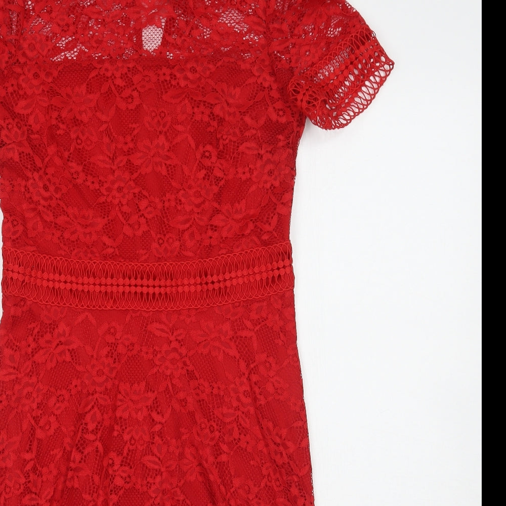 NEXT Womens Red Floral  A-Line  Size 10