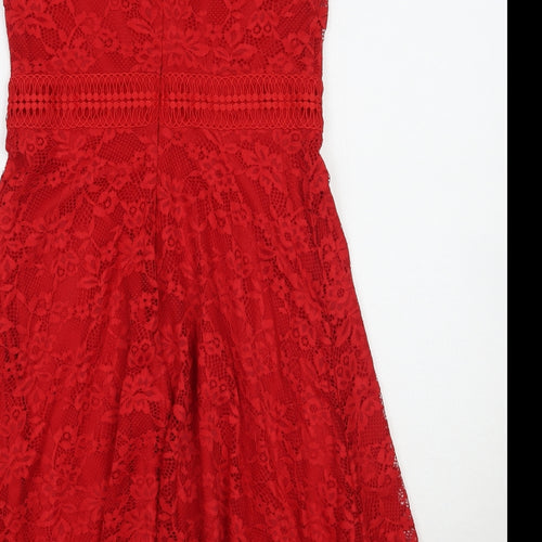 NEXT Womens Red Floral  A-Line  Size 10