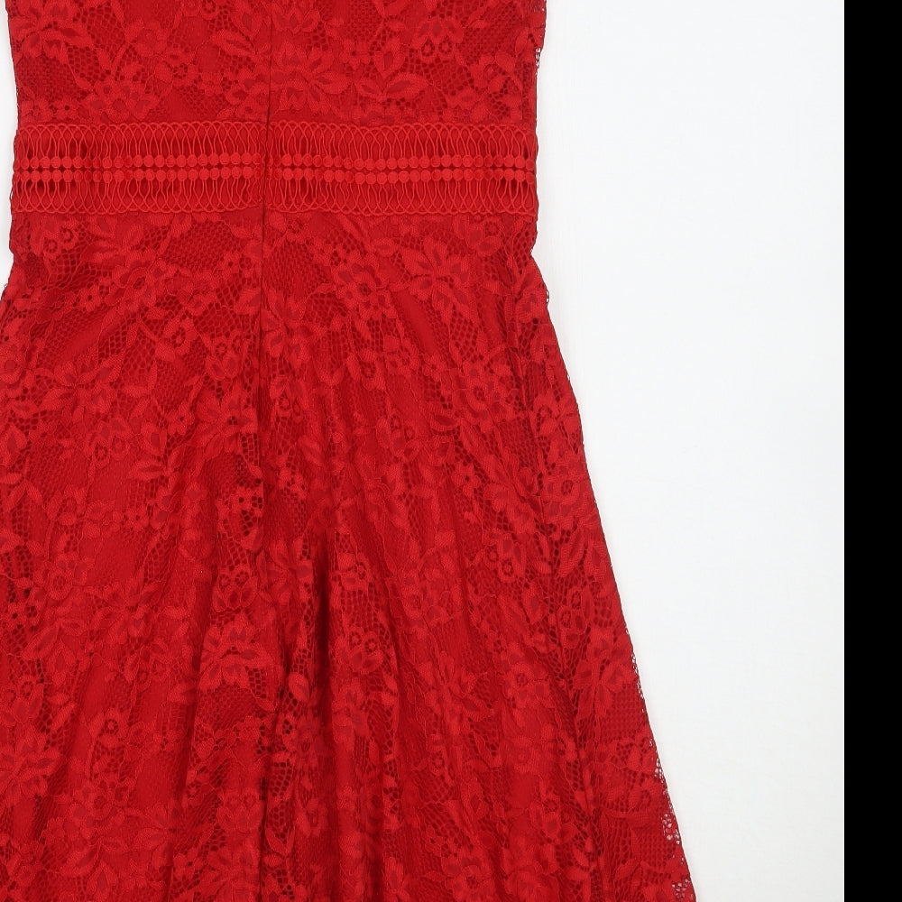 NEXT Womens Red Floral  A-Line  Size 10