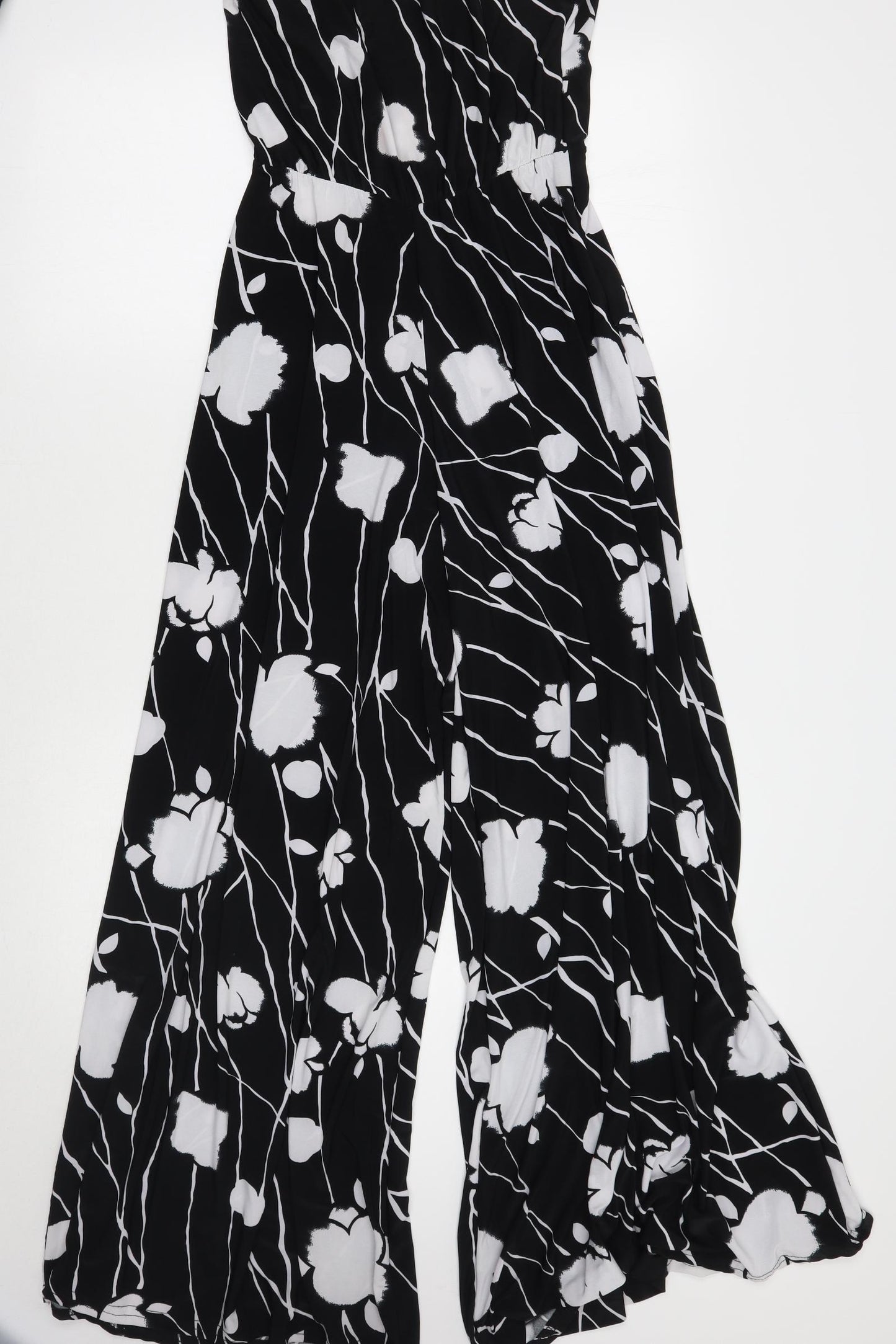 Zack Womens Black Floral  Jumpsuit One-Piece Size M