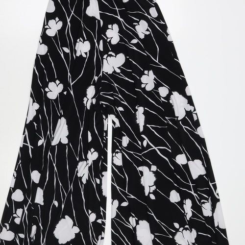 Zack Womens Black Floral  Jumpsuit One-Piece Size M