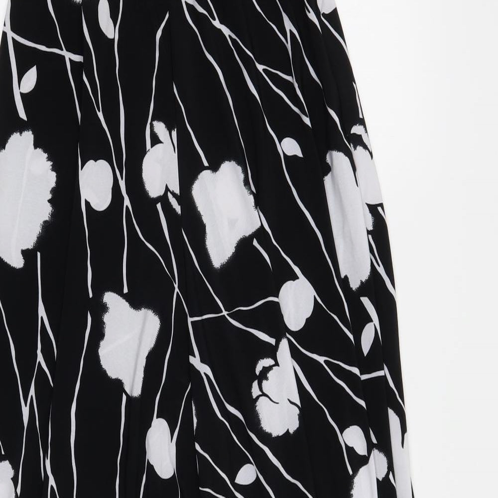 Zack Womens Black Floral  Jumpsuit One-Piece Size M