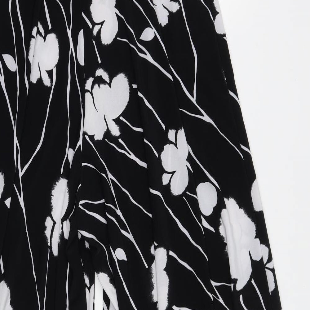 Zack Womens Black Floral  Jumpsuit One-Piece Size M