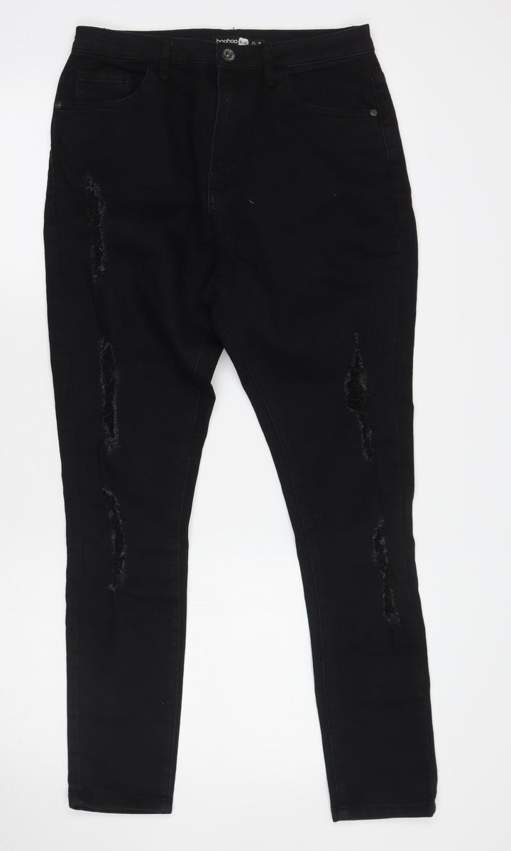 Boohoo Womens Black Skinny Jeans Size 12 L26 in