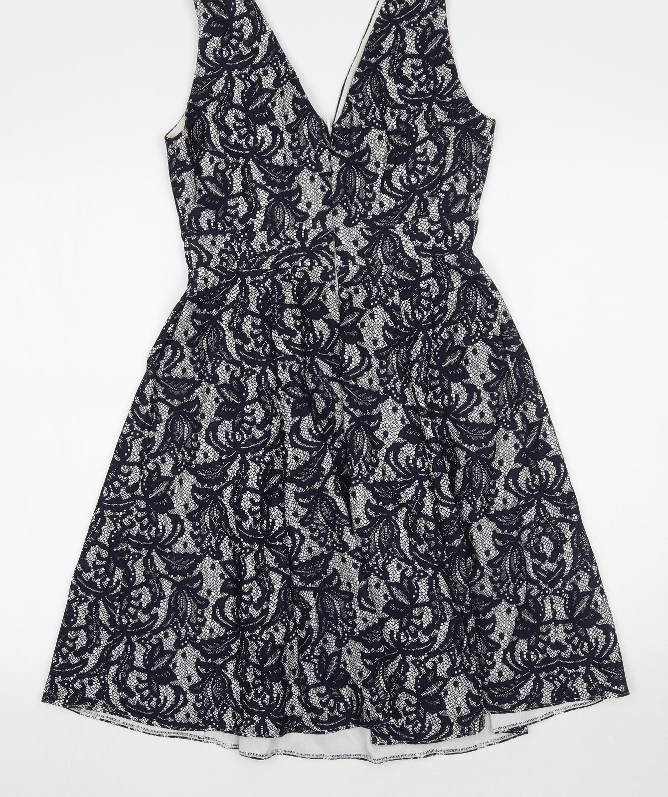 Wallis Womens Blue Floral  A-Line  Size 8