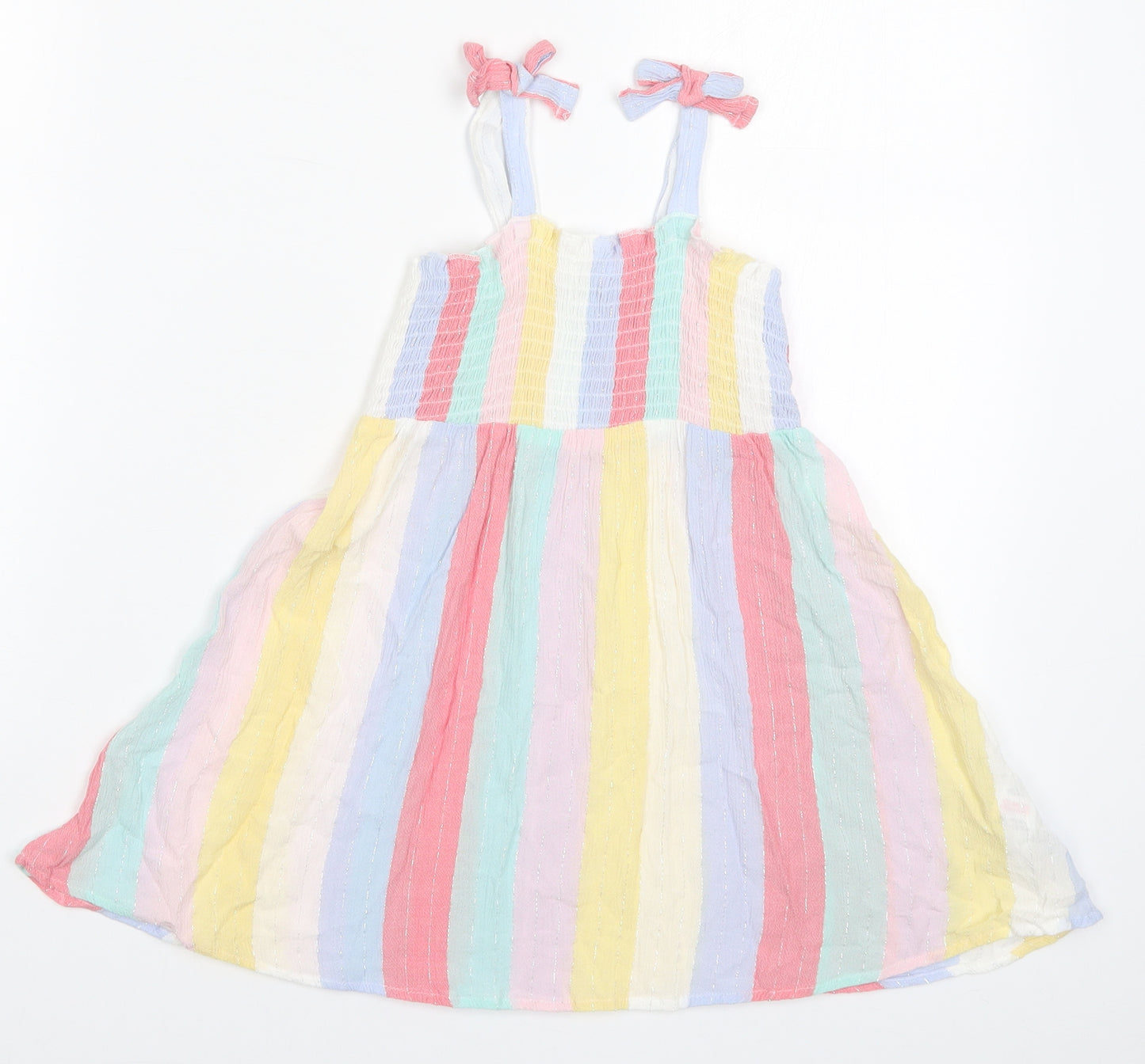 Matalan Girls Multicoloured Striped  A-Line  Size 3-4 Years