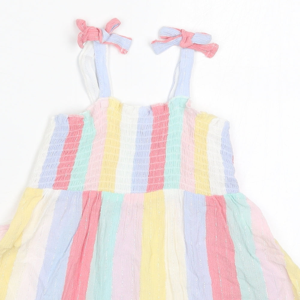 Matalan Girls Multicoloured Striped  A-Line  Size 3-4 Years