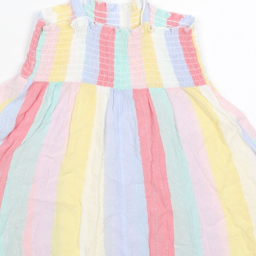 Matalan Girls Multicoloured Striped  A-Line  Size 3-4 Years