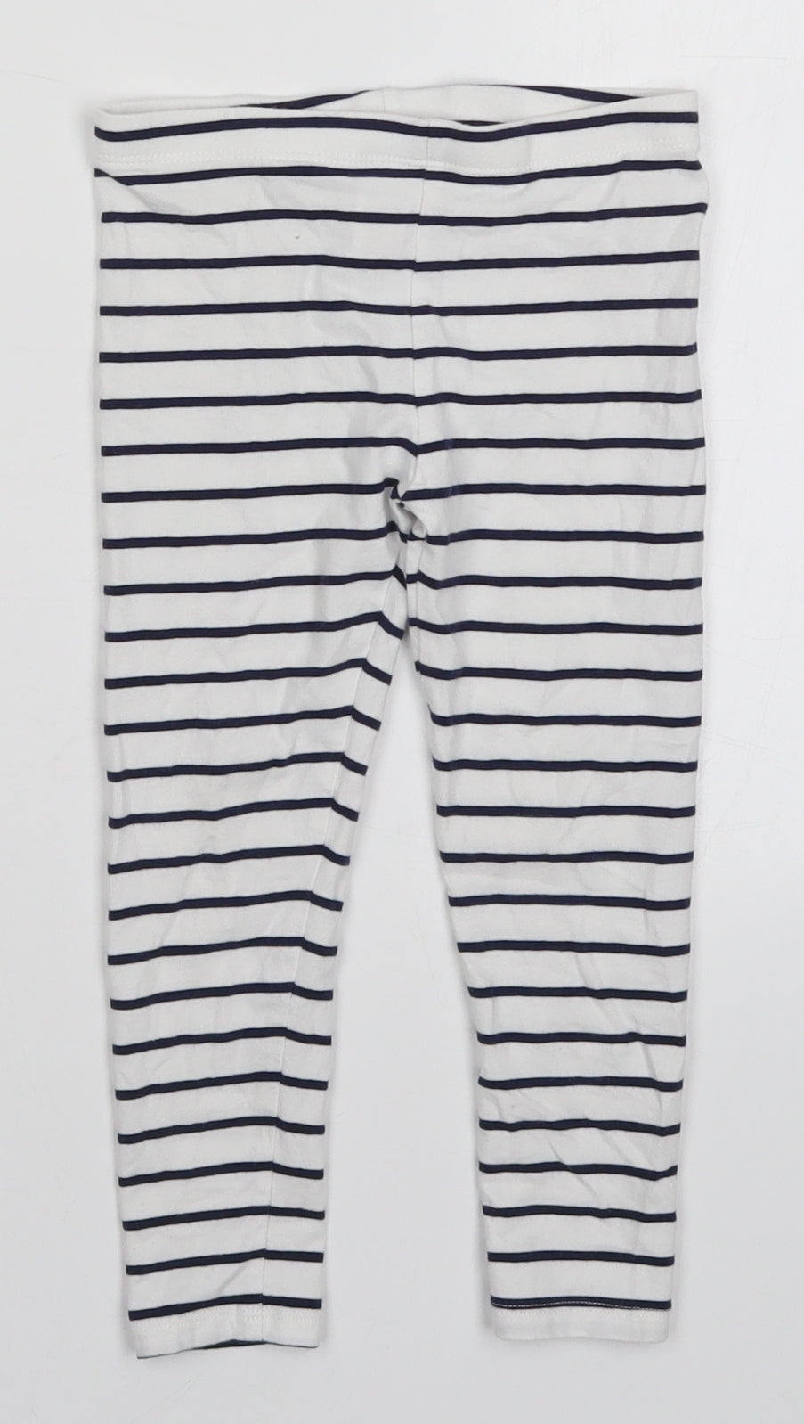 F&F Girls White Striped  Carrot Trousers Size 3-4 Years