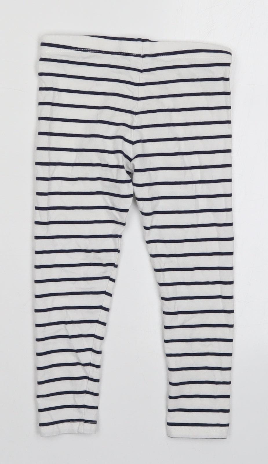 F&F Girls White Striped  Carrot Trousers Size 3-4 Years