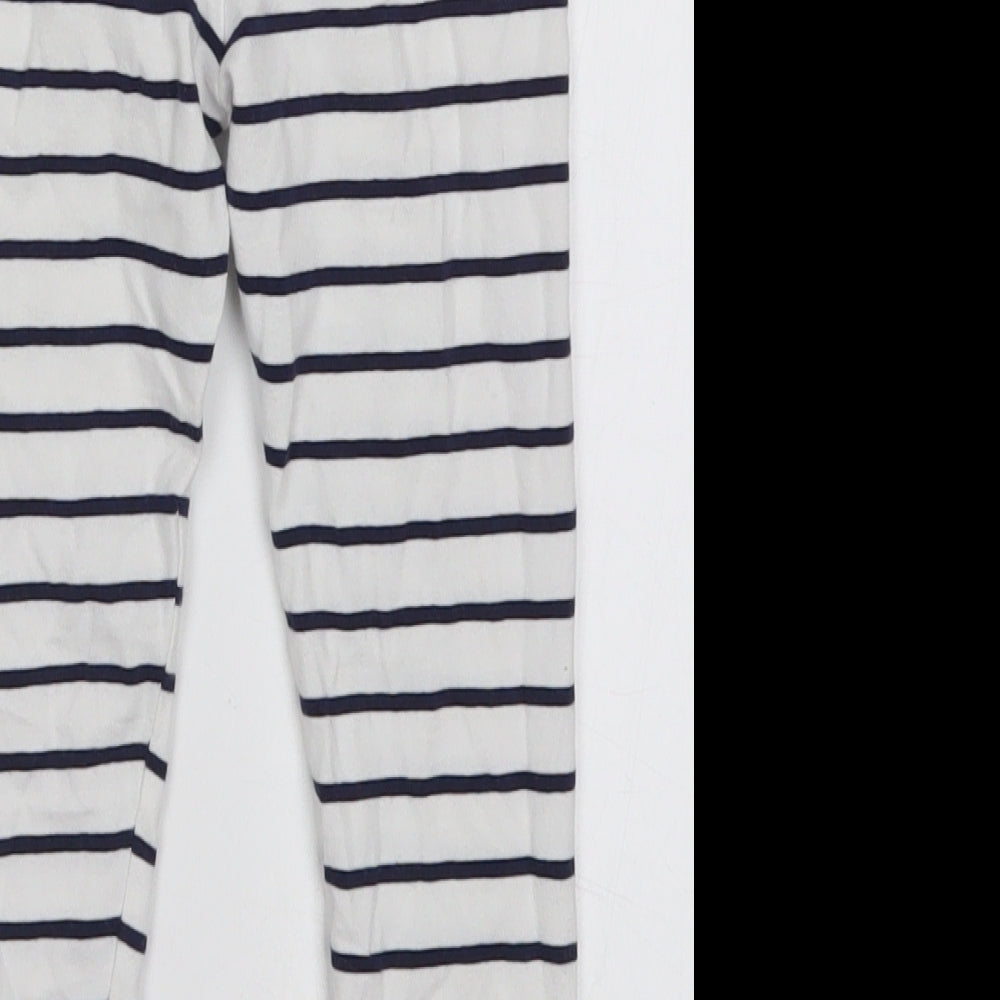 F&F Girls White Striped  Carrot Trousers Size 3-4 Years