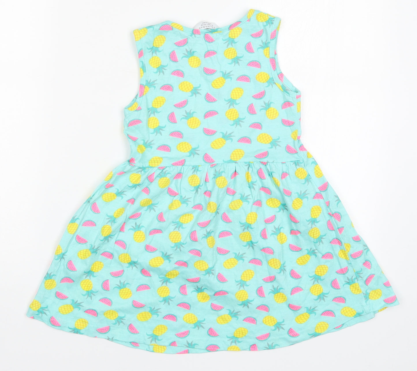Primark Girls Blue   Skater Dress  Size 6-7 Years  - Watermelon Pineapple Print