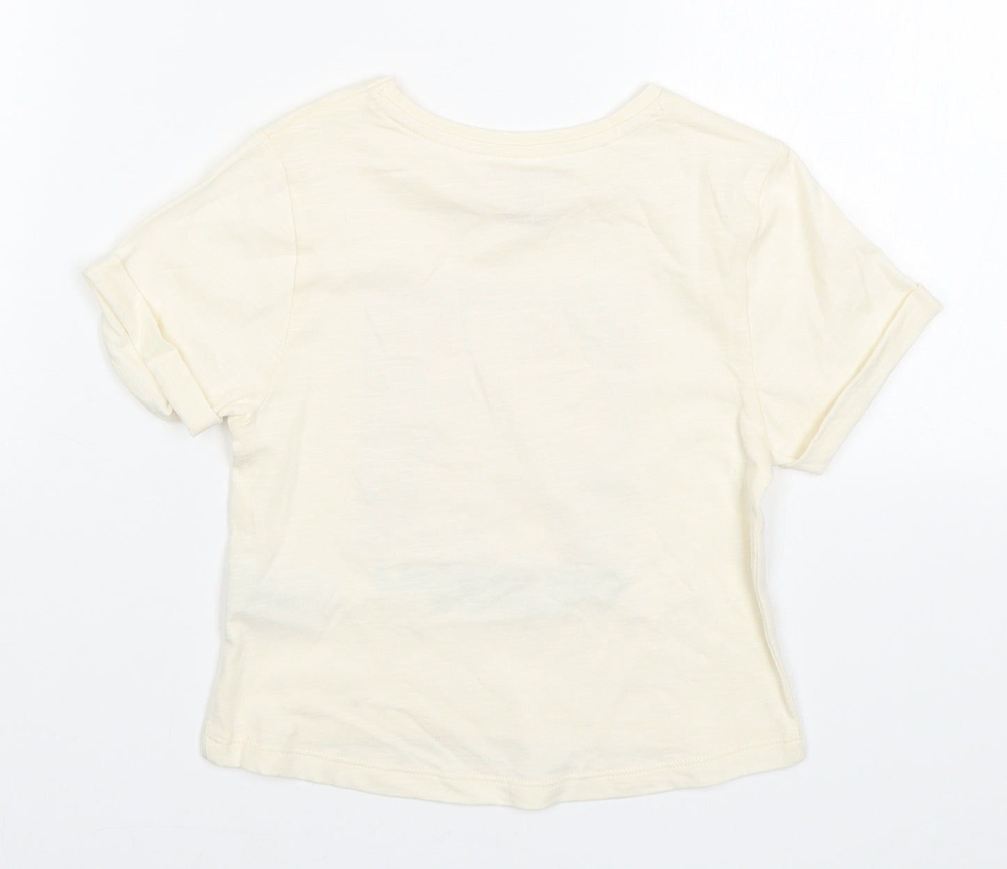 F&F Girls Beige   Basic T-Shirt Size 4-5 Years  - Unicorns Stay Magical