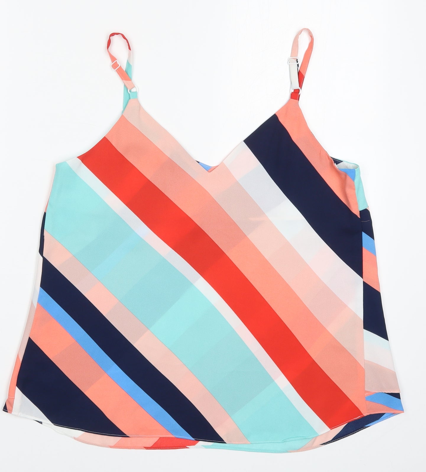 George Womens Multicoloured Striped  Basic Tank Size 8