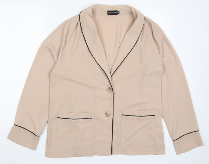 PRETTYLITTLETHING Womens Beige Jacket Size 12