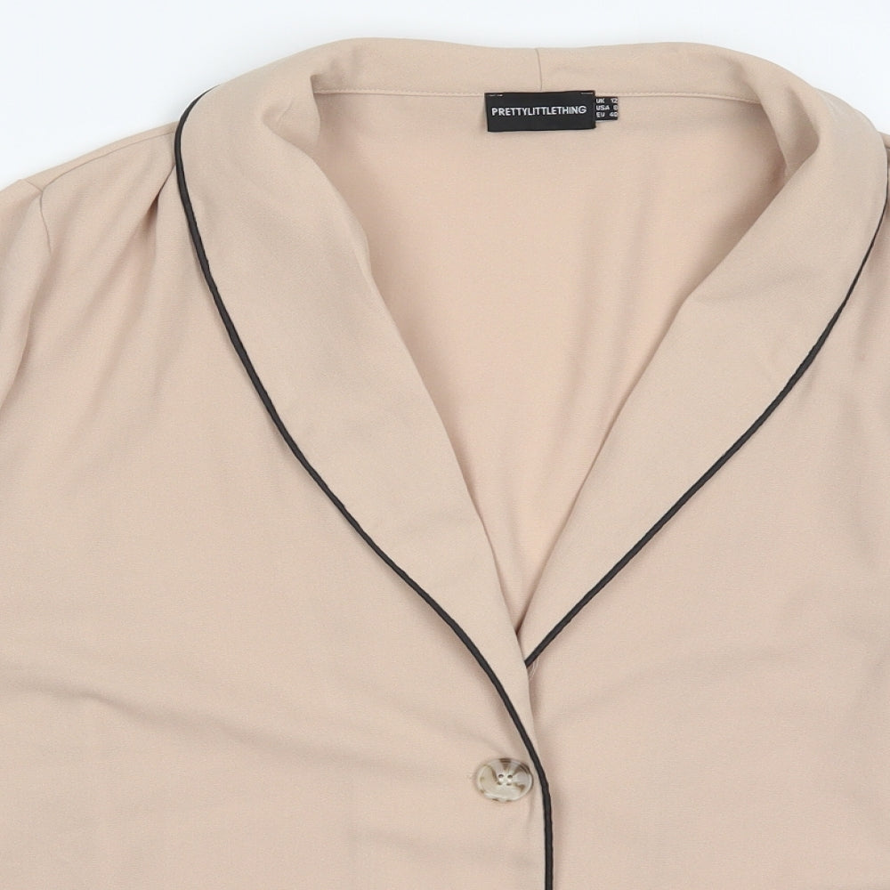 PRETTYLITTLETHING Womens Beige   Jacket  Size 12