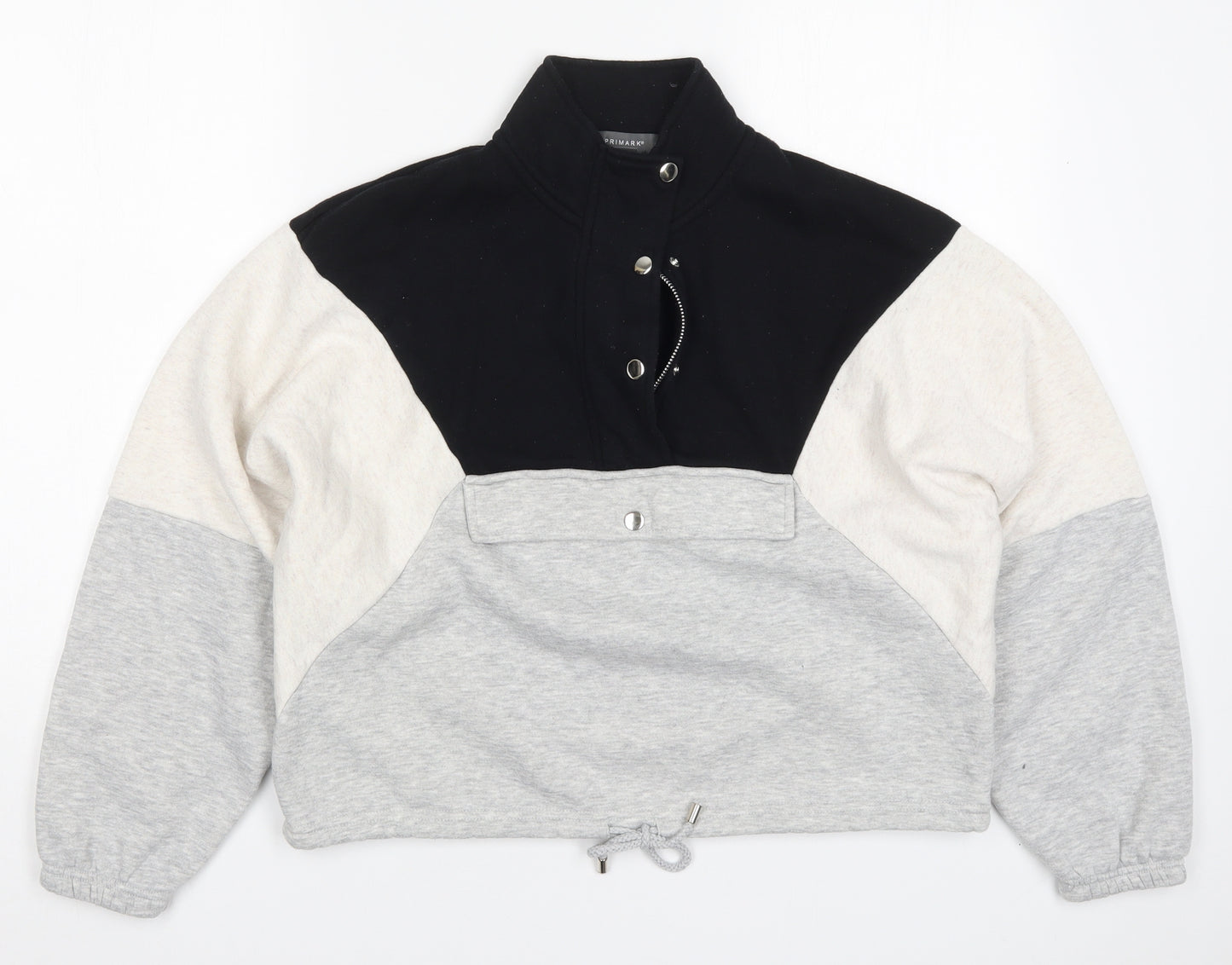 Primark Womens Grey Colourblock  Pullover Sweatshirt Size 4