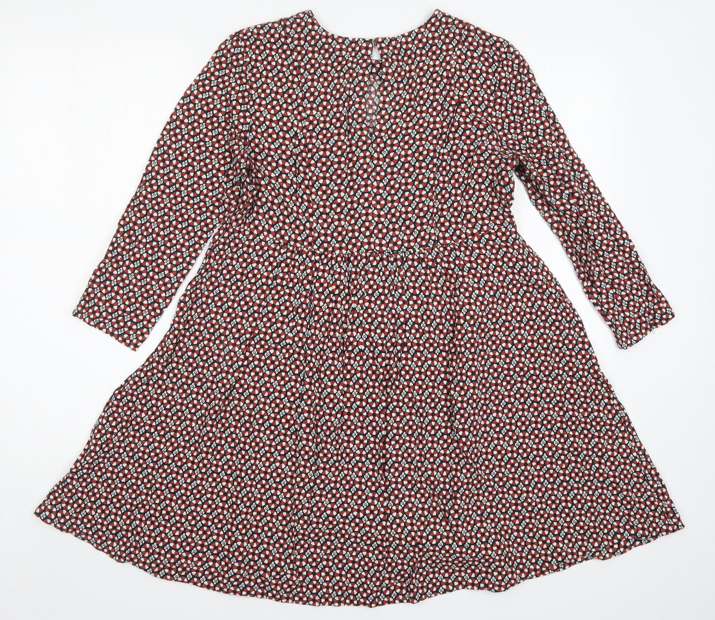 H&M Womens Blue Geometric  A-Line  Size 6